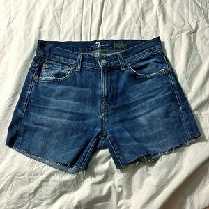 Distressed Denim Shorts with Frayed Details